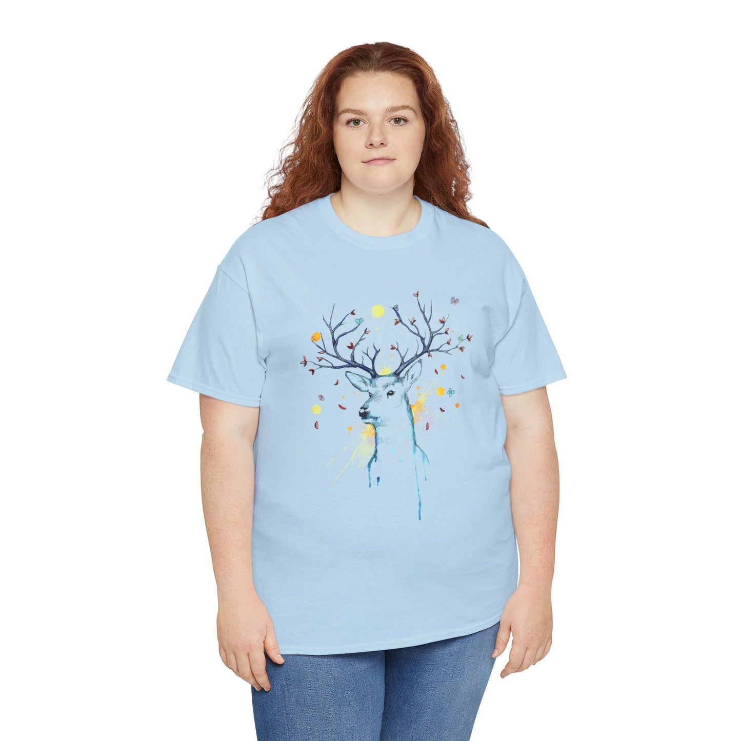 Tree Deer Unisex Heavy Cotton Tee