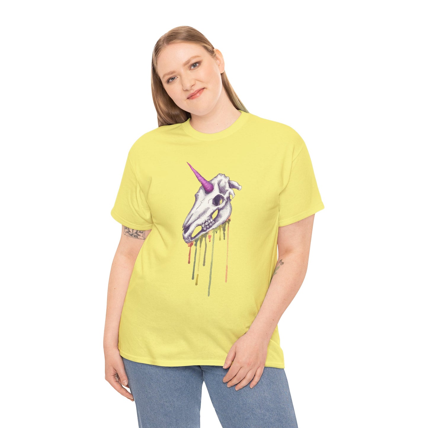 Unicorn Skull Unisex Heavy Cotton Tee