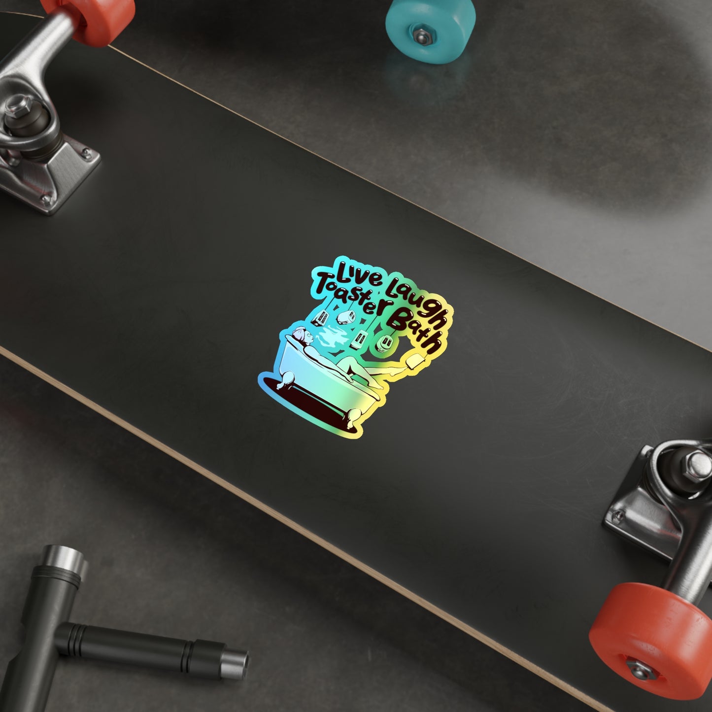 Toaster Bath Holographic Die-cut Stickers
