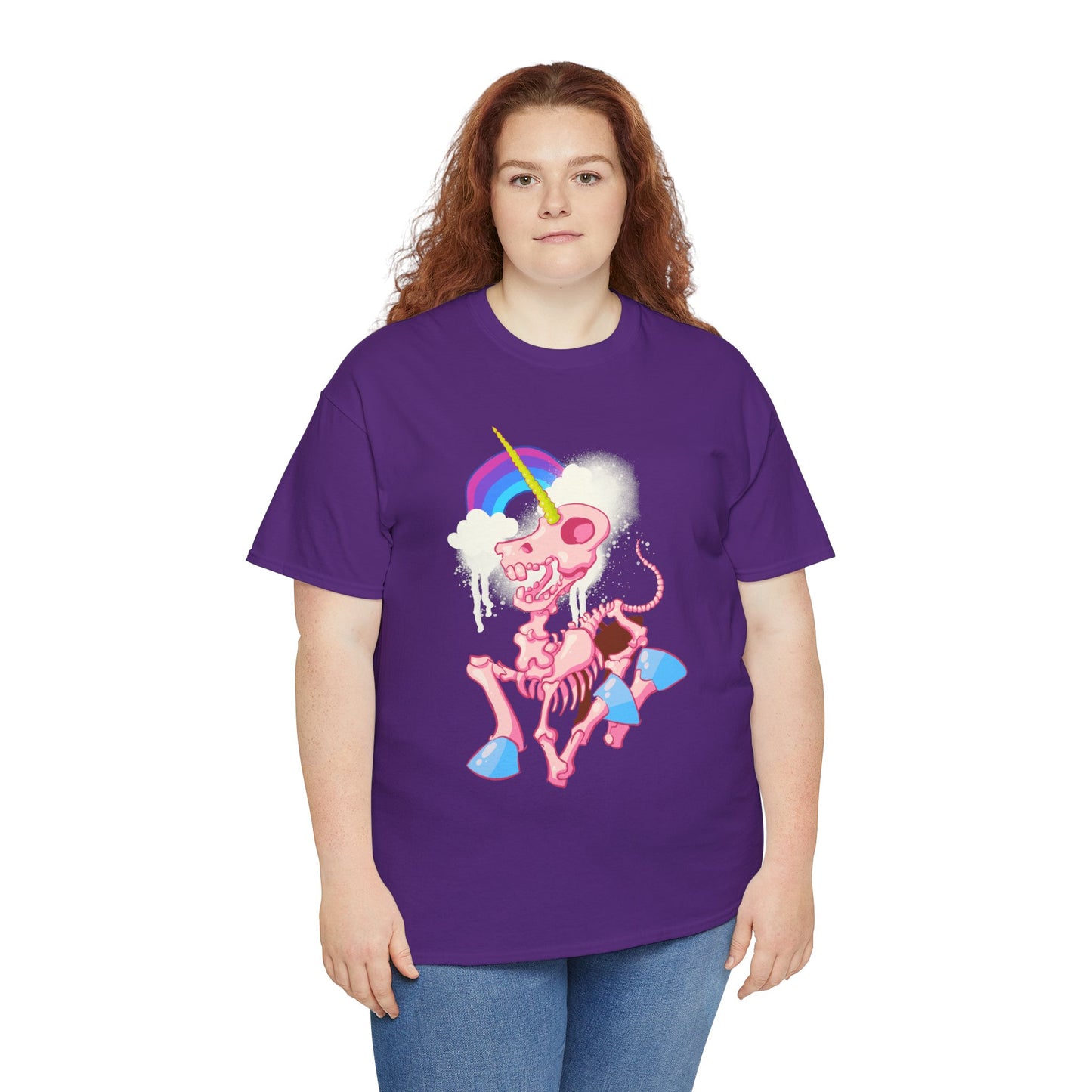 Unicorn Skeleton 2 Unisex Heavy Cotton Tee