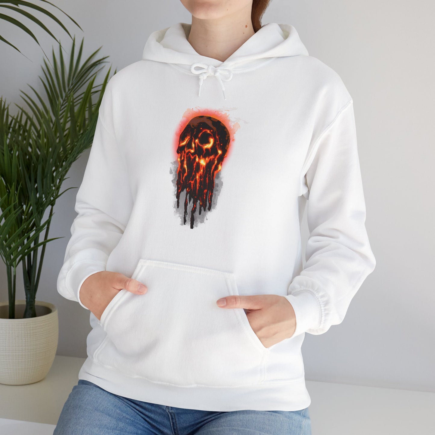 Elemental Skull Fire Unisex Heavy Blend Hooded Sweatshirt