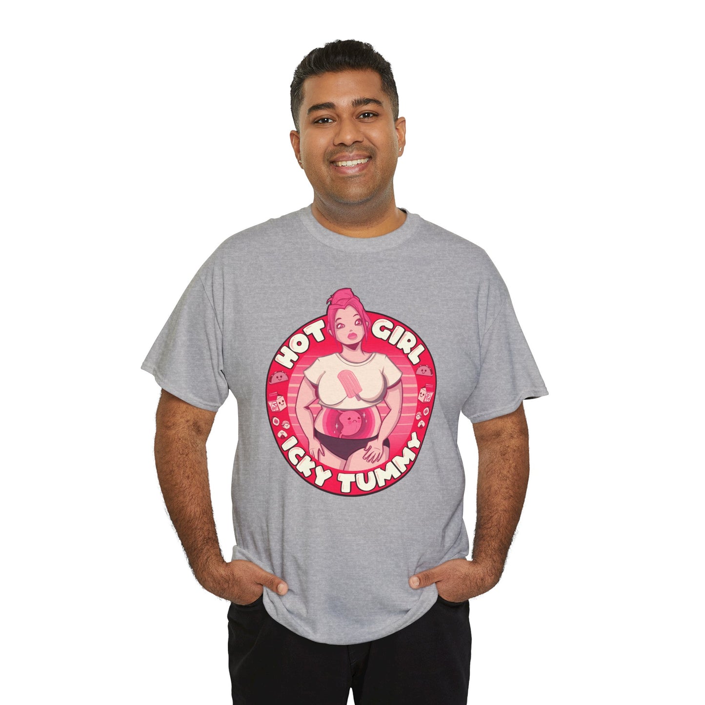 Hot Girl Icky Tummy Unisex Heavy Cotton Tee