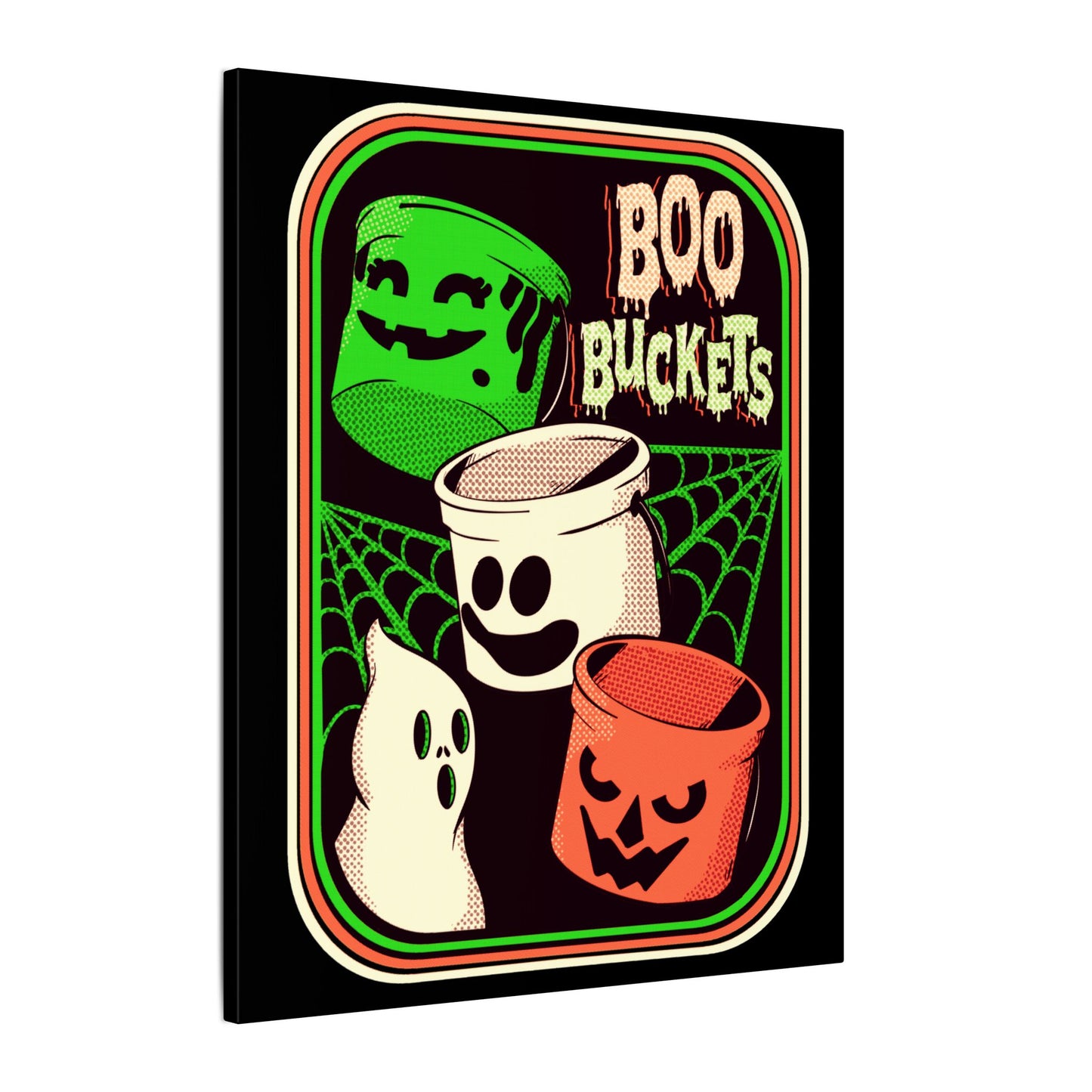 Retro Boo Buckets Matte Canvas Stretched