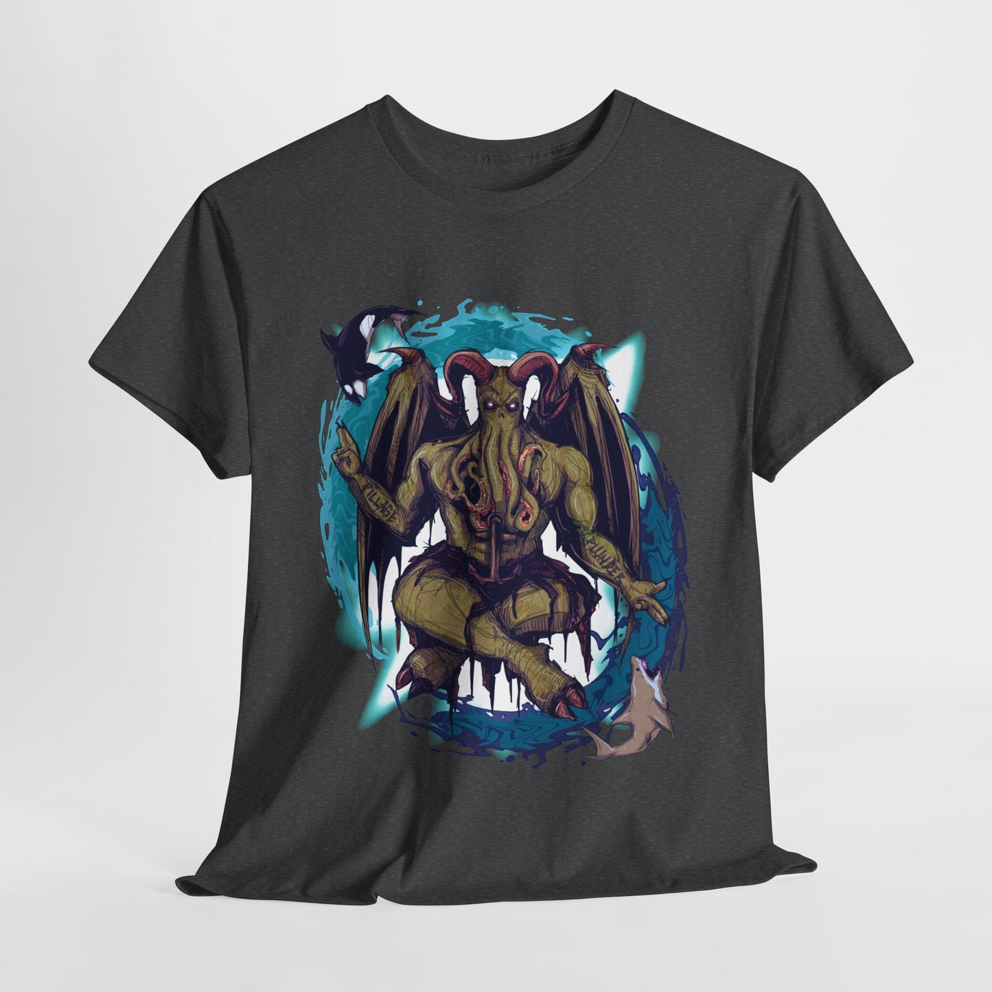 Baphomet Cthulhu Unisex Heavy Cotton Tee