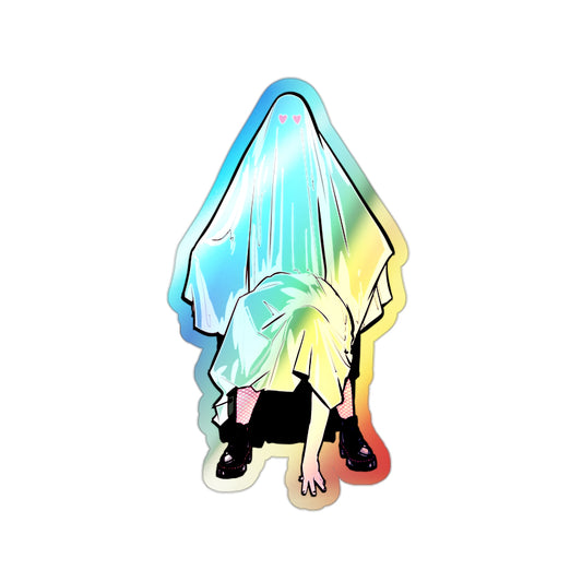 Two Headed Ghost Holographic Die-cut Stickers
