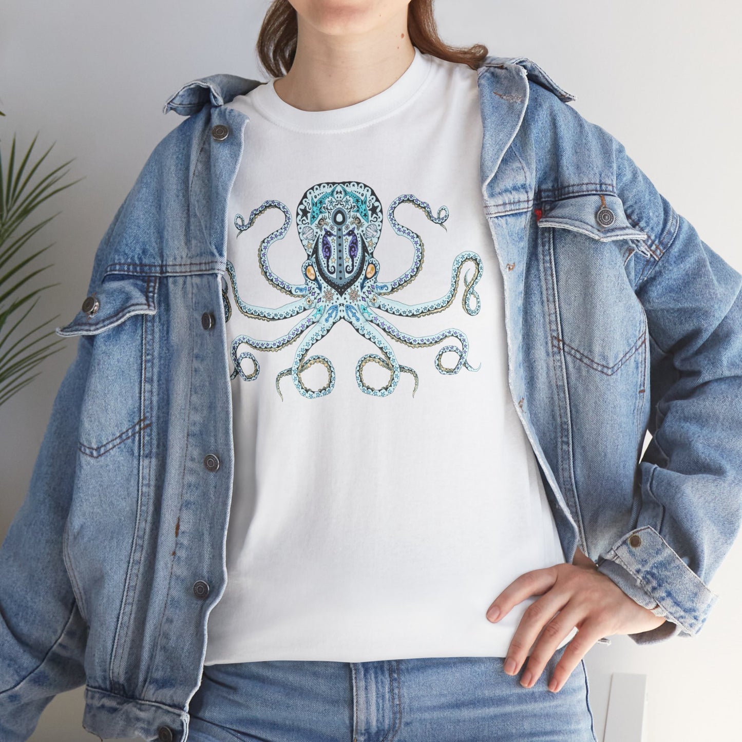 Octopus Sugar Skull Unisex Heavy Cotton Tee