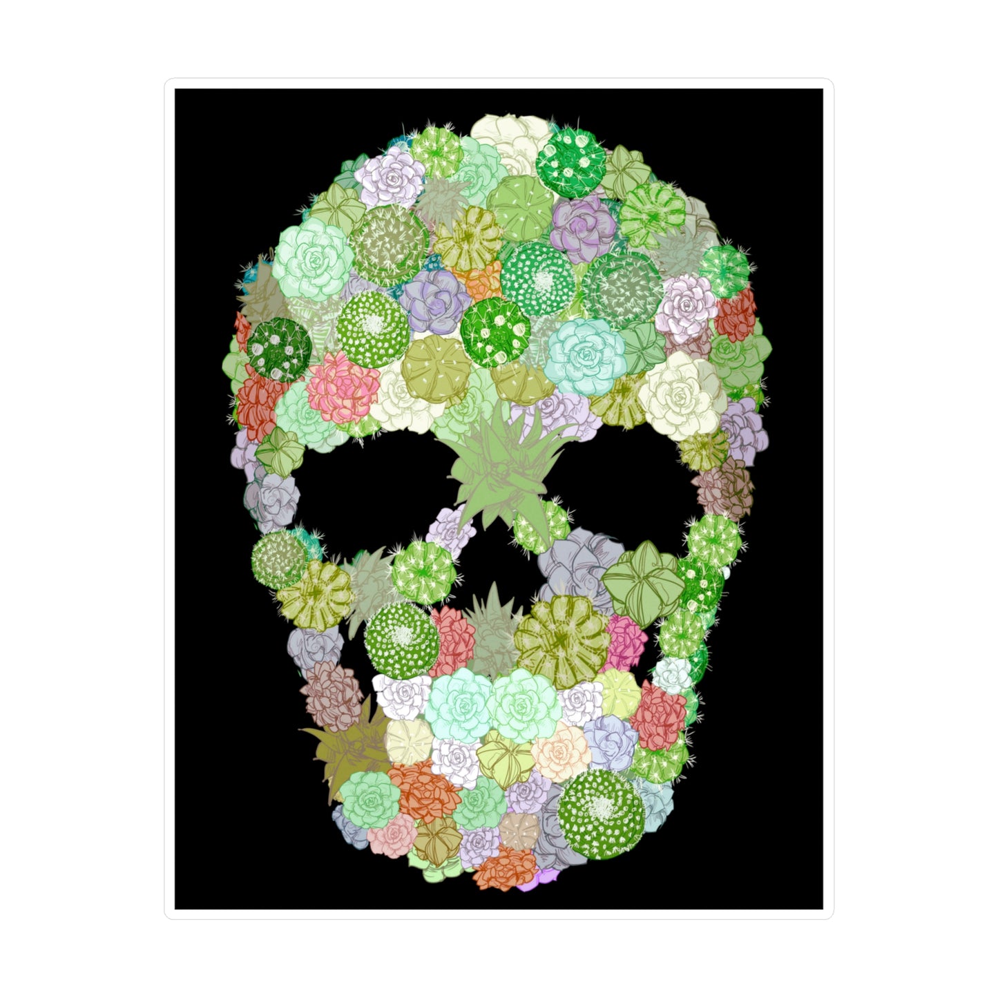 Succulent Skull Kiss-Cut Vinyl Decal