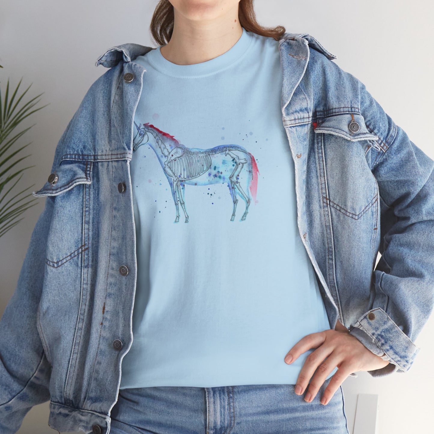 Unicorn Skeleton Unisex Heavy Cotton Tee
