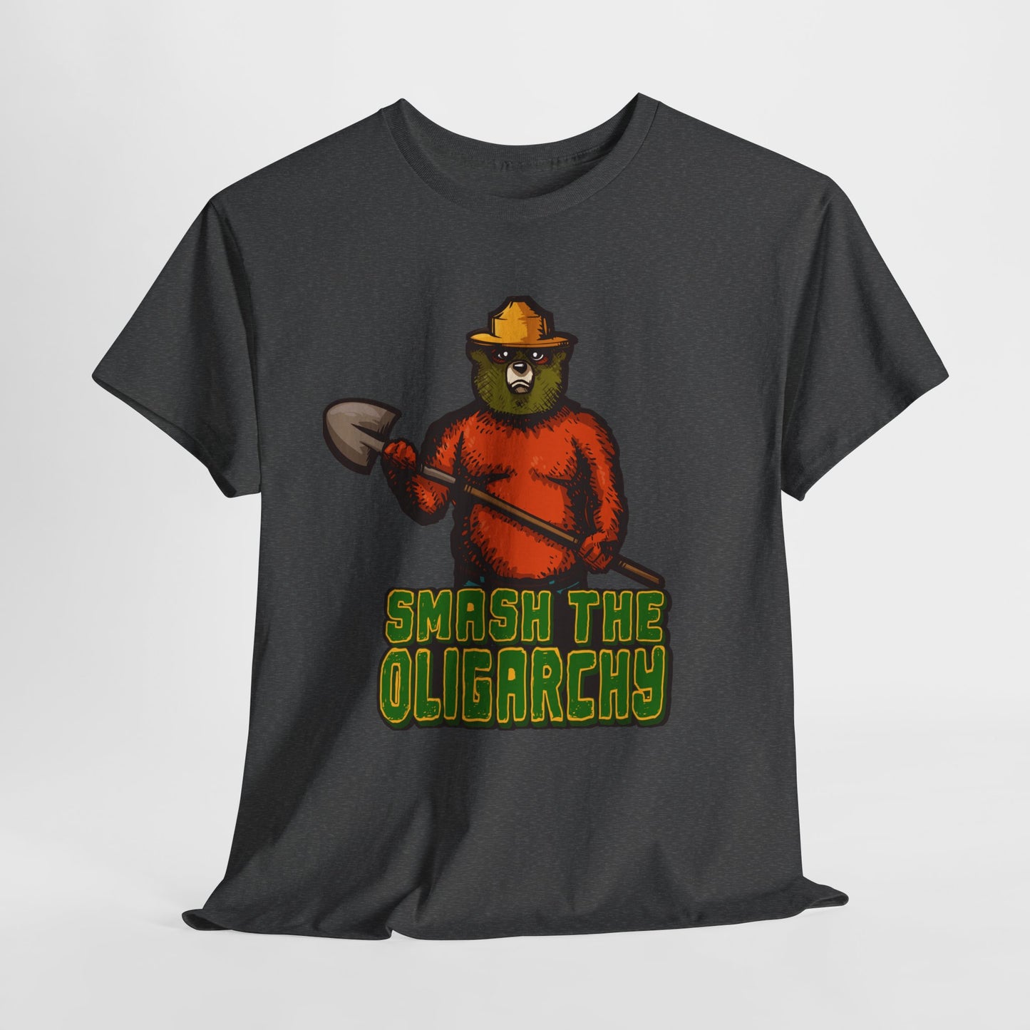 Smash The Oligarchy Bear Unisex Heavy Cotton Tee