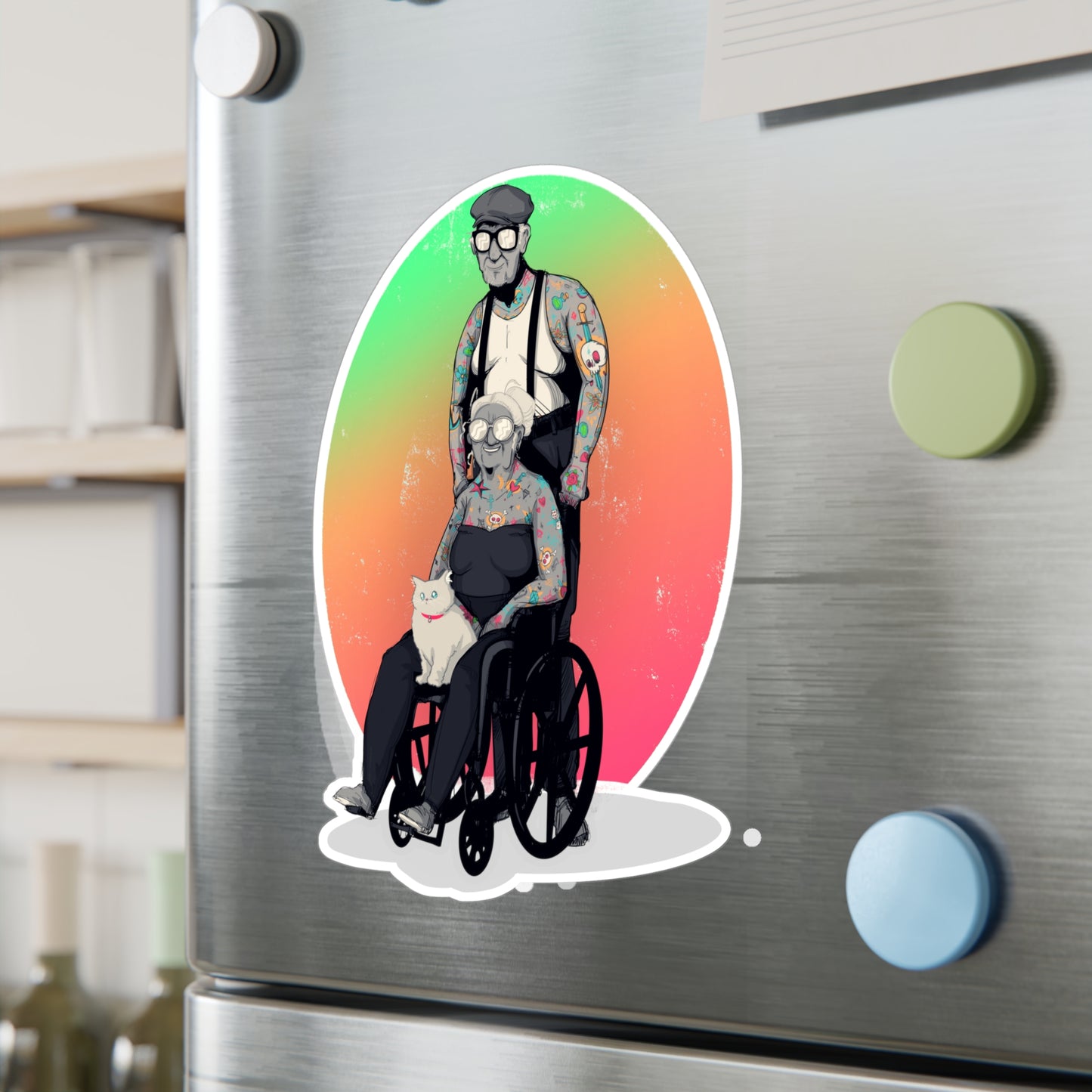 Inked & Elderly Kiss-Cut Vinyl Decal