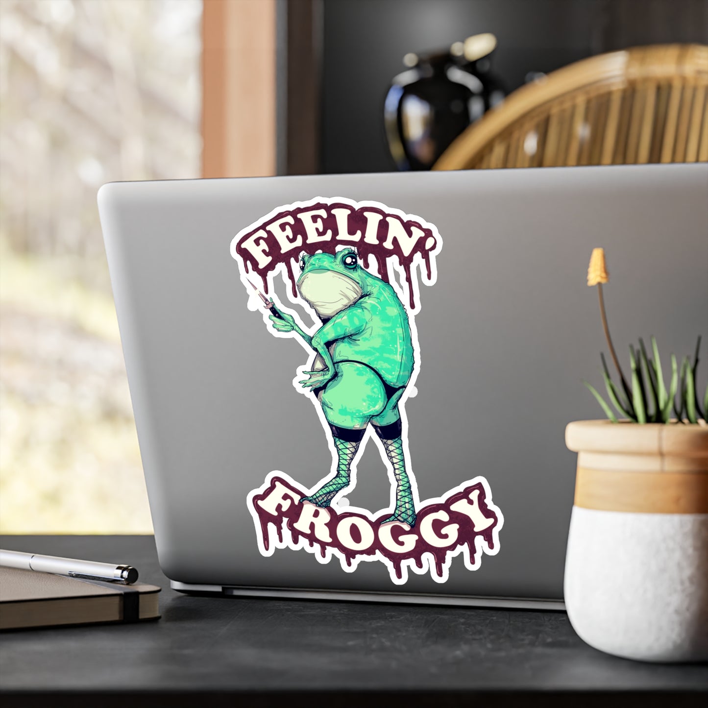Feelin Froggy Kiss-Cut Vinyl Decal
