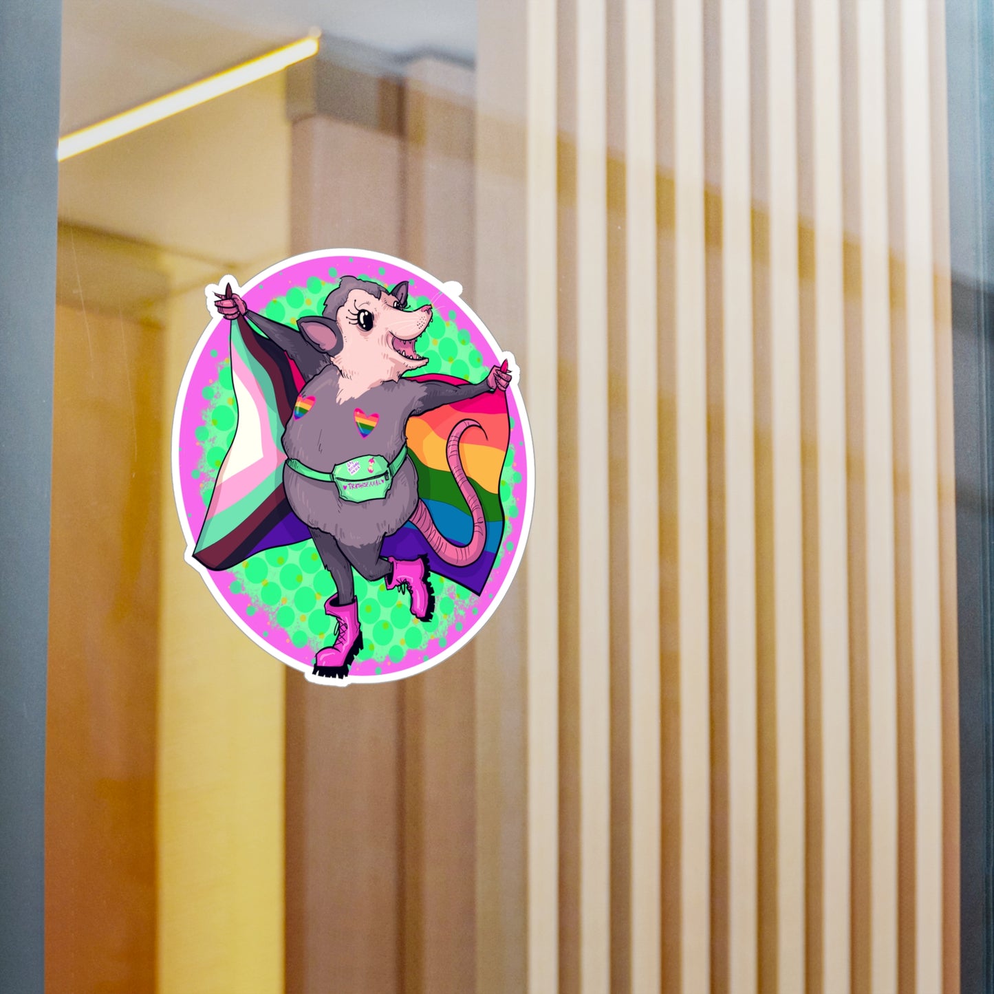 Pride Opossum Kiss-Cut Vinyl Decal