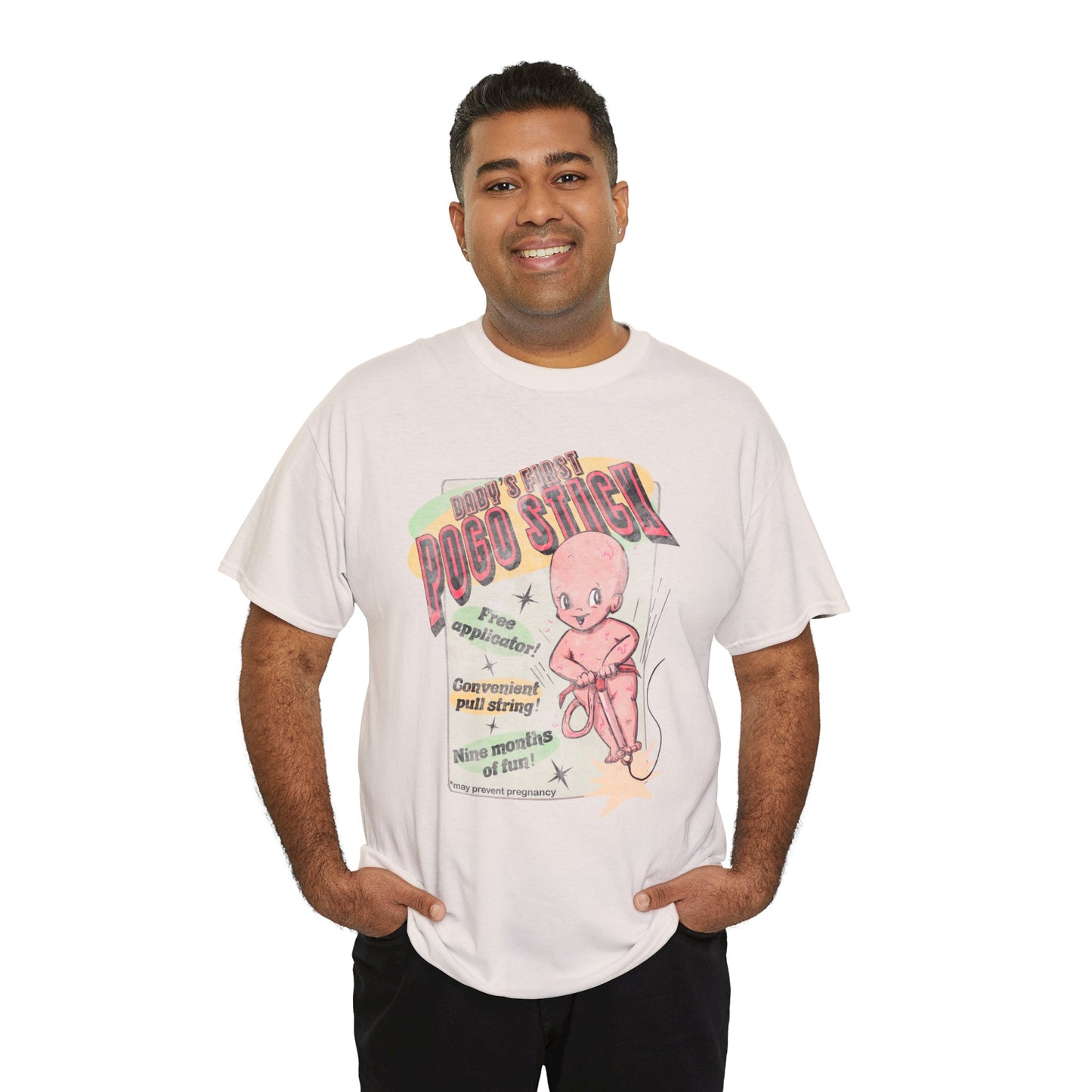 Baby's First Pogo Stick Unisex Heavy Cotton Tee