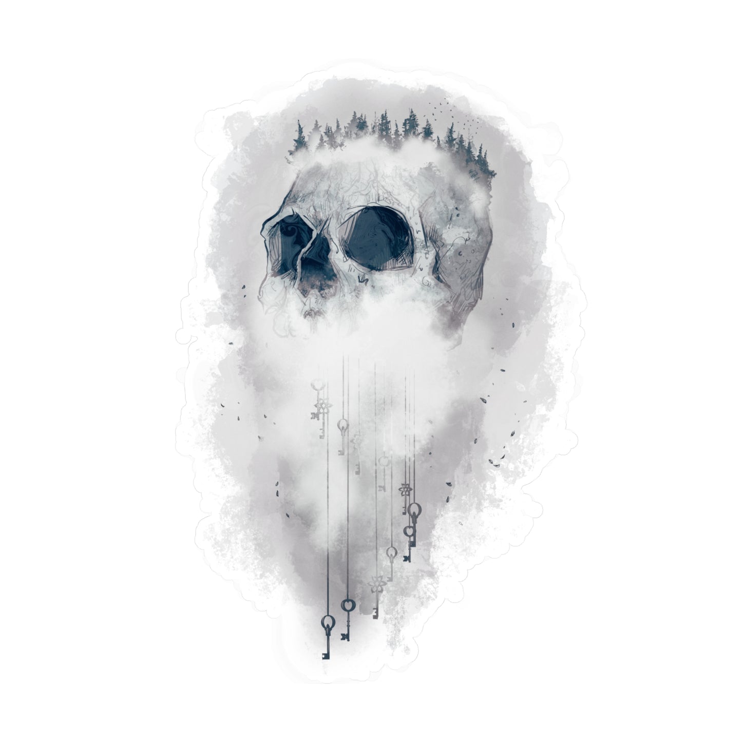 Elemental Skull Air Kiss-Cut Vinyl Decal