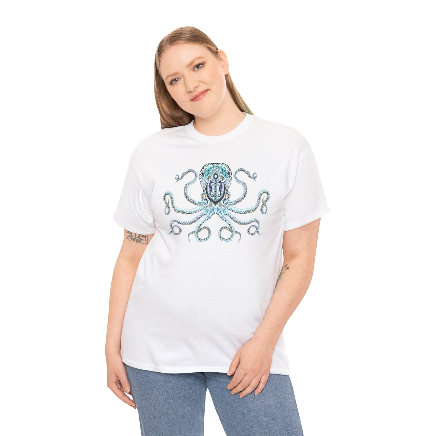 Octopus Sugar Skull Unisex Heavy Cotton Tee