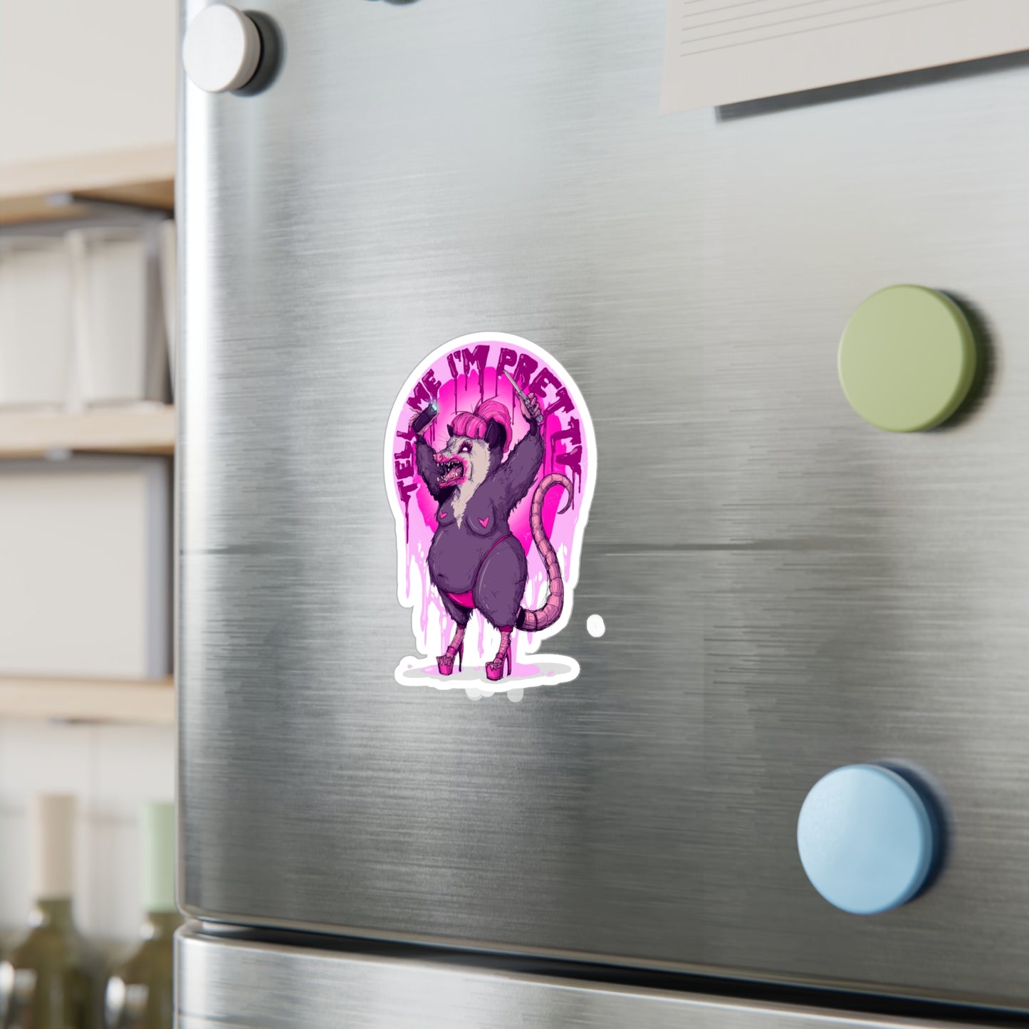 Pretty Opossum Kiss-Cut Vinyl Decal