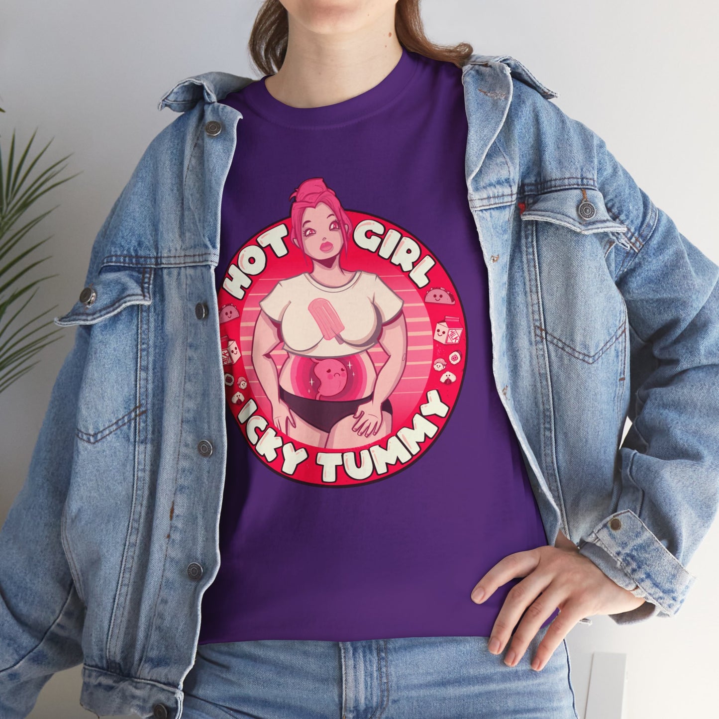 Hot Girl Icky Tummy Unisex Heavy Cotton Tee