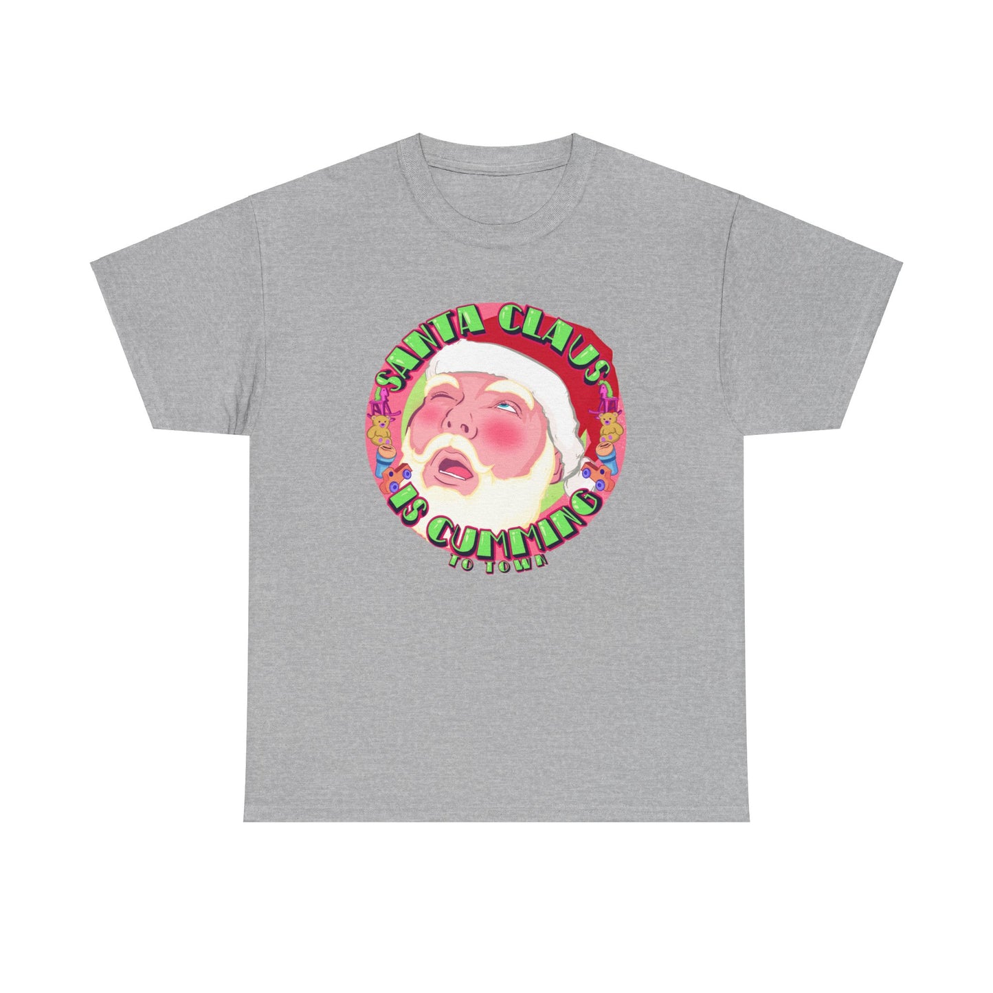 Santa Is Cumming Unisex Heavy Cotton Tee