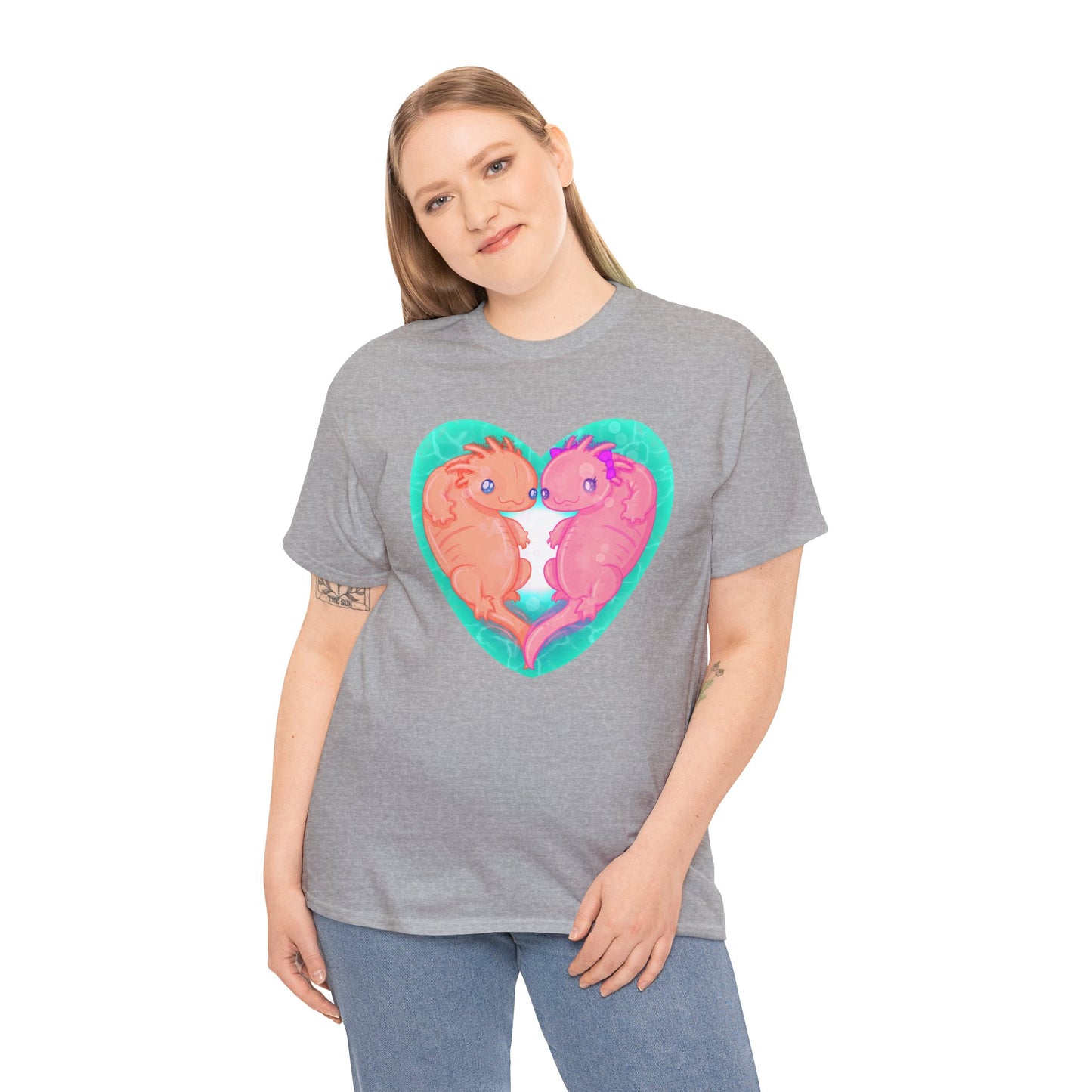 Axolotls In Love Unisex Heavy Cotton Tee