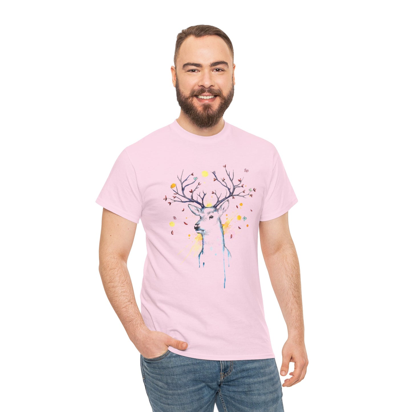 Tree Deer Unisex Heavy Cotton Tee