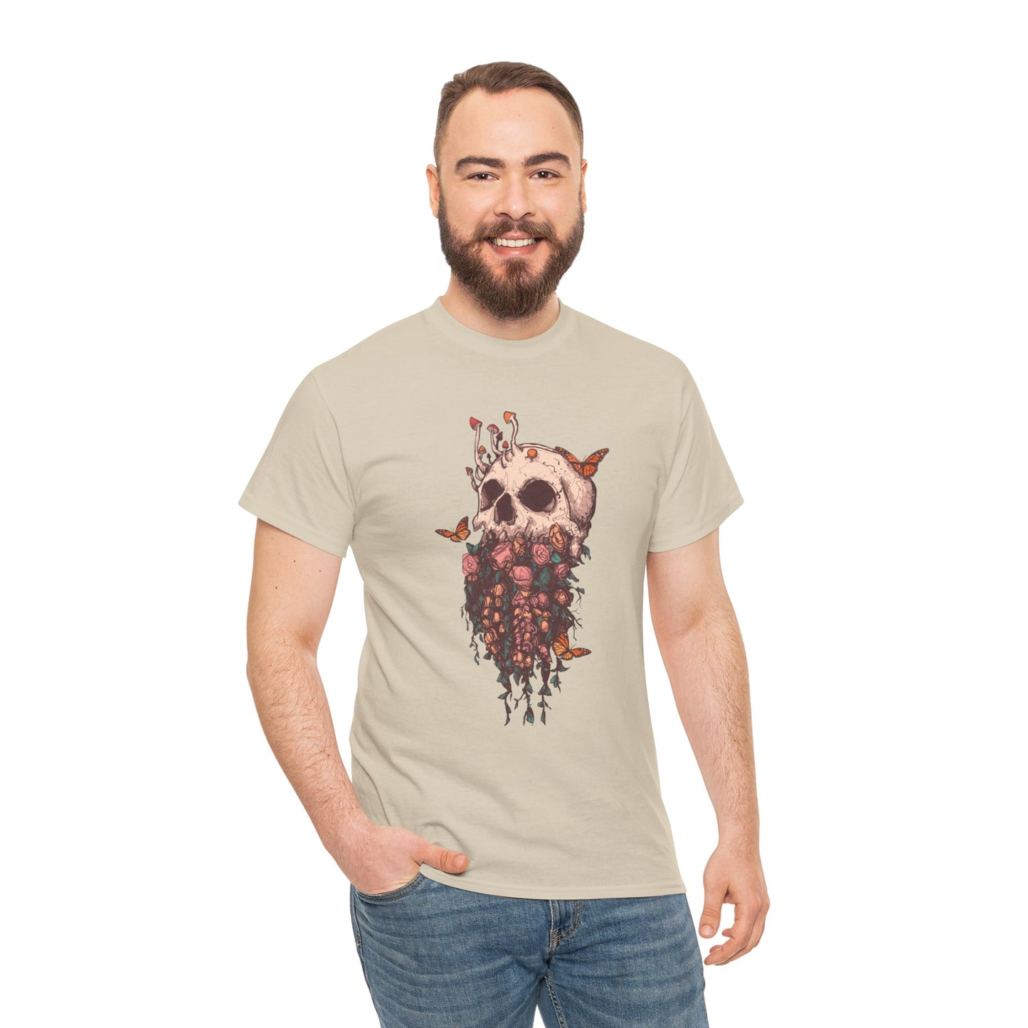 Elemental Skull Nature Unisex Heavy Cotton Tee