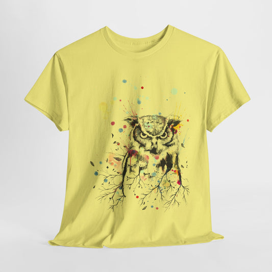 Owl Watercolor Unisex Heavy Cotton Tee