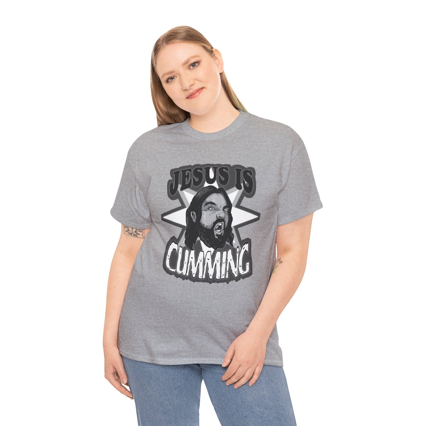 Jesus Is Cumming Unisex Heavy Cotton Tee