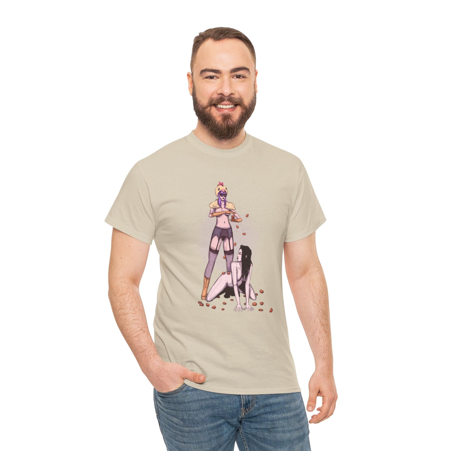 Chicken Nugget Rain Unisex Heavy Cotton Tee