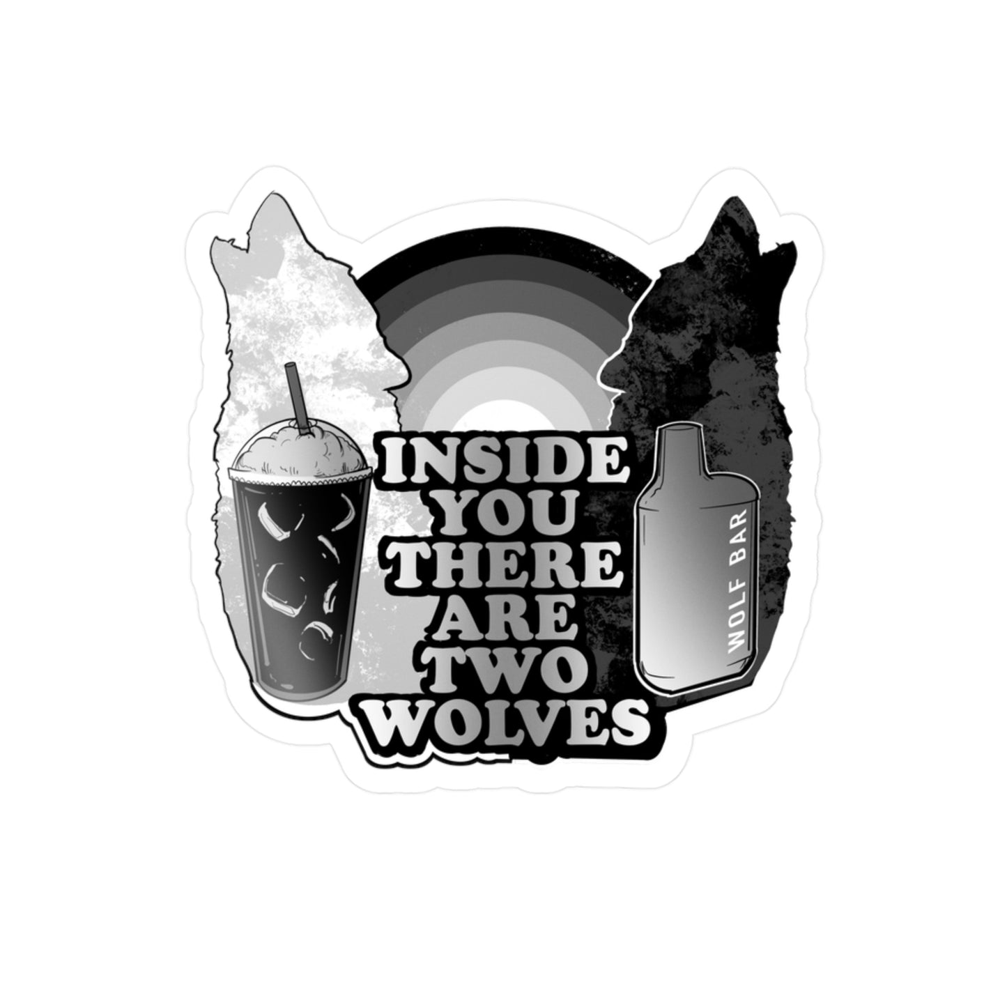 Two Wolves Kiss-Cut Vinyl Decal