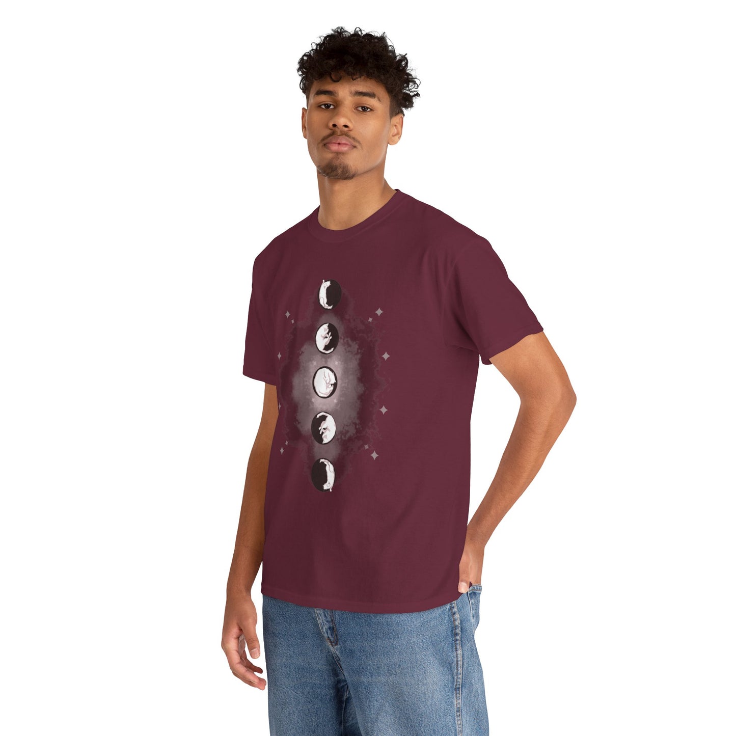 Cat Phases Unisex Heavy Cotton Tee