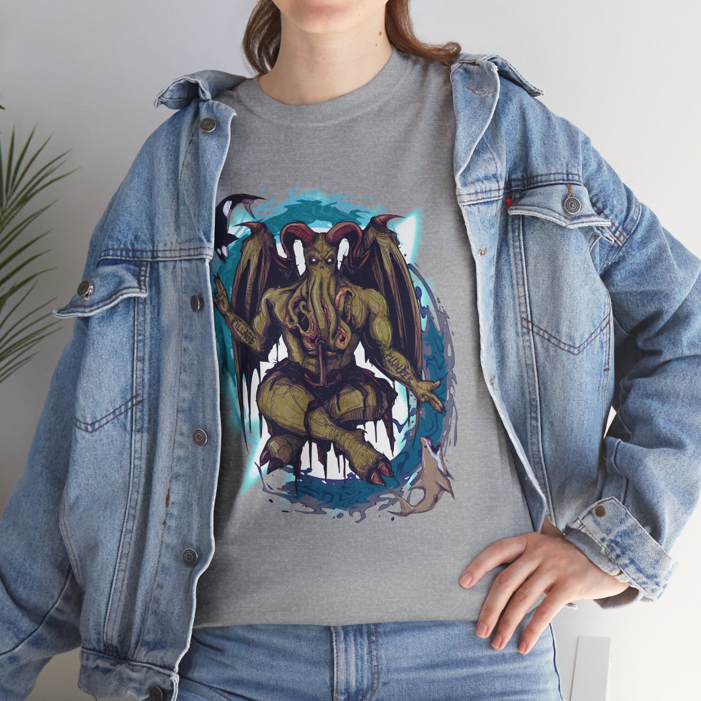 Baphomet Cthulhu Unisex Heavy Cotton Tee