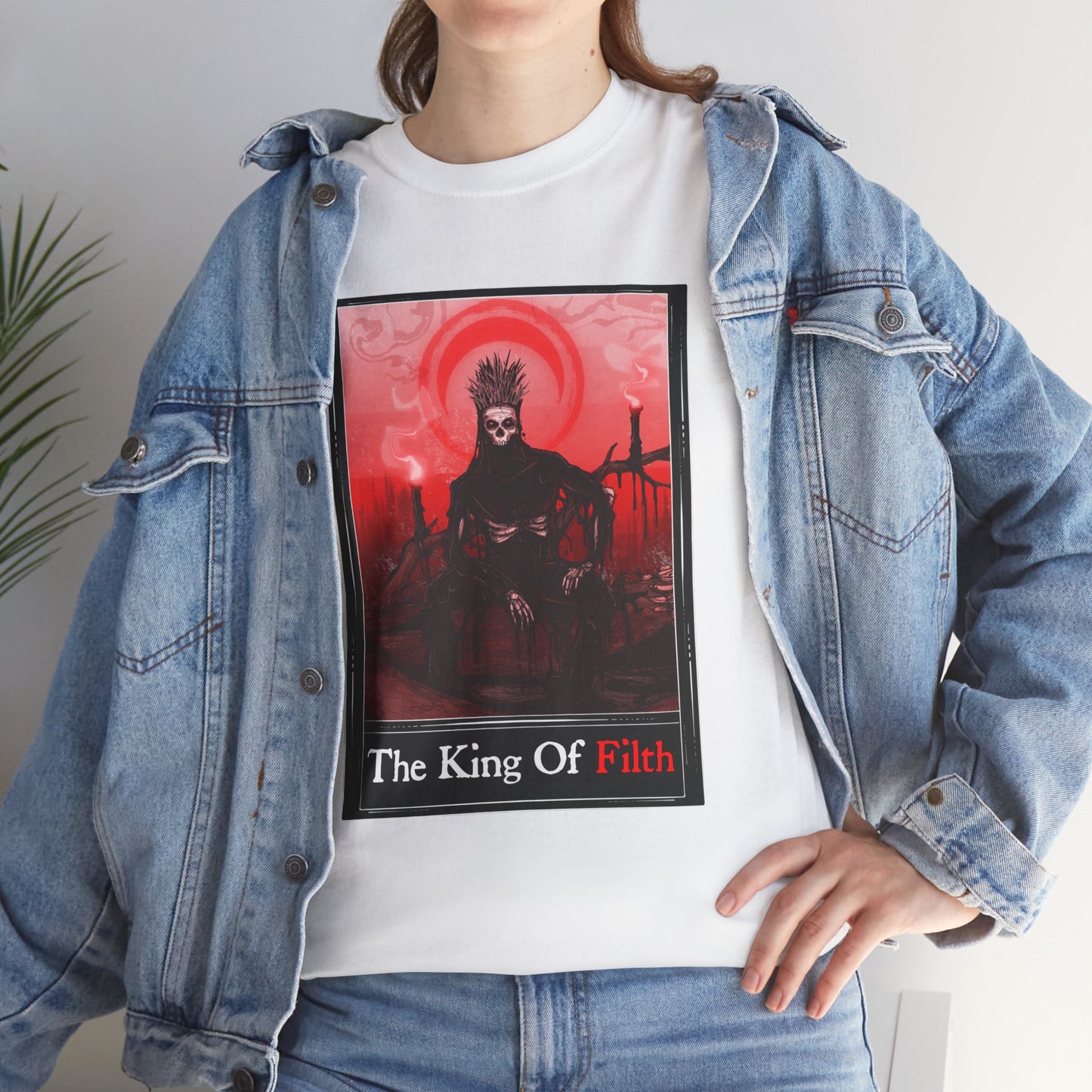 King Of Filth Tarot (Front & Back Print) Unisex Heavy Cotton Tee