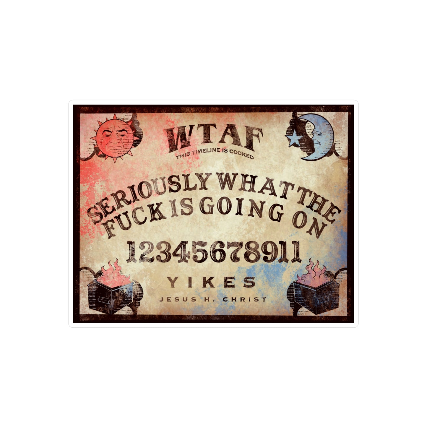 WTF Spirit Board Kiss-Cut Vinyl Decal