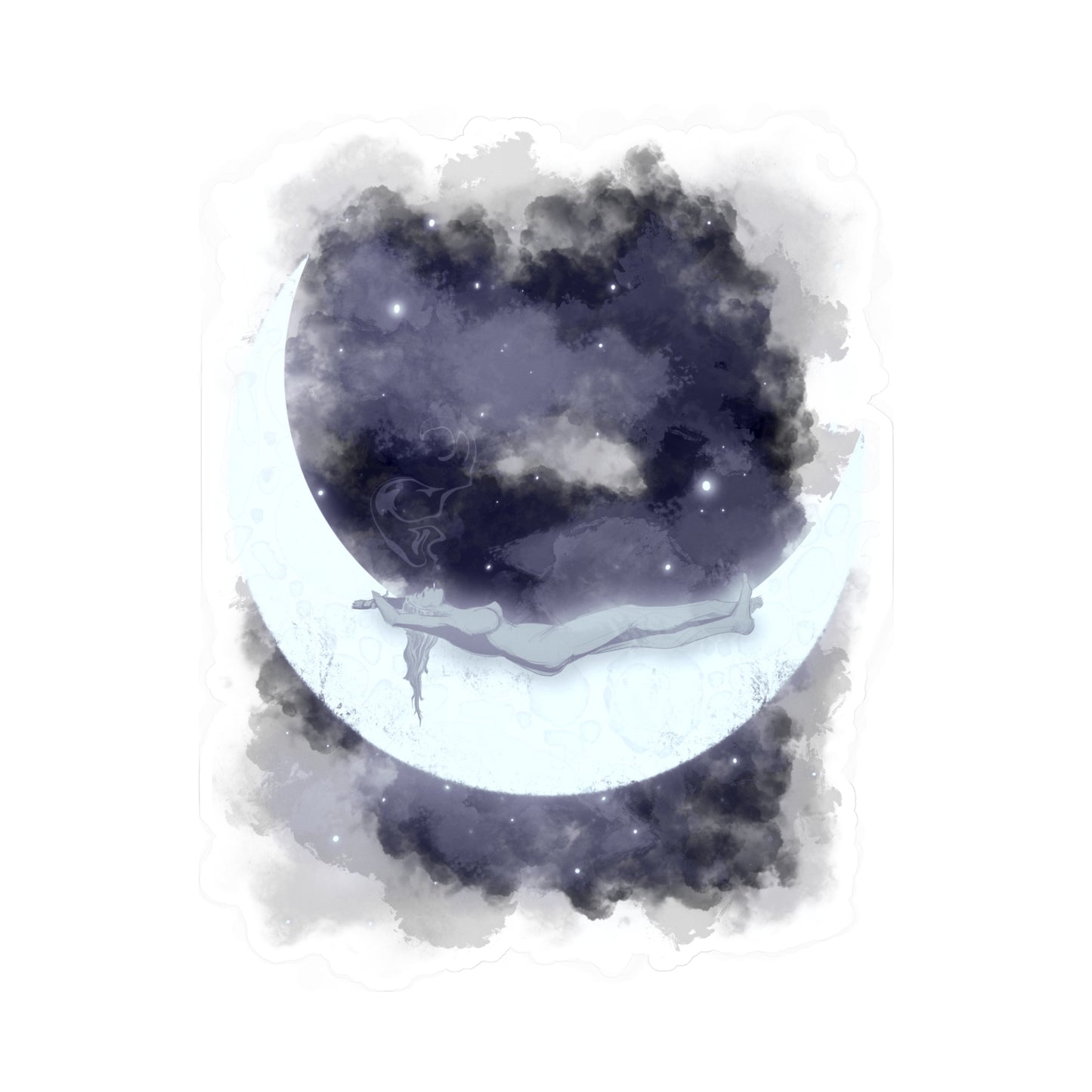 The Girl Who Loved The Moon Kiss-Cut Vinyl Decal