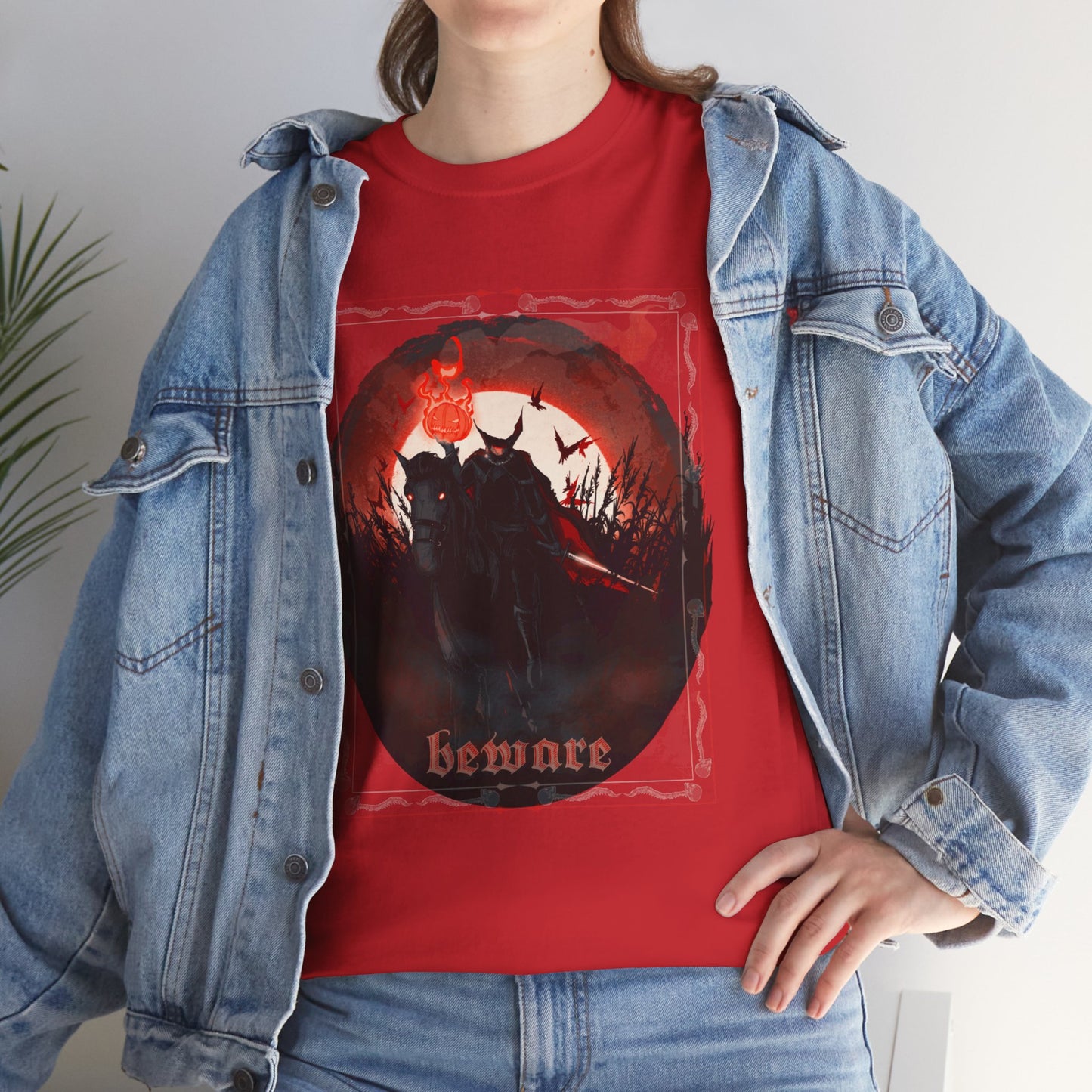 Beware The Headless Horseman Unisex Heavy Cotton Tee