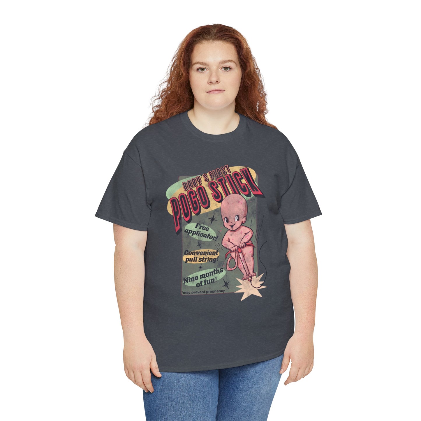 Baby's First Pogo Stick Unisex Heavy Cotton Tee