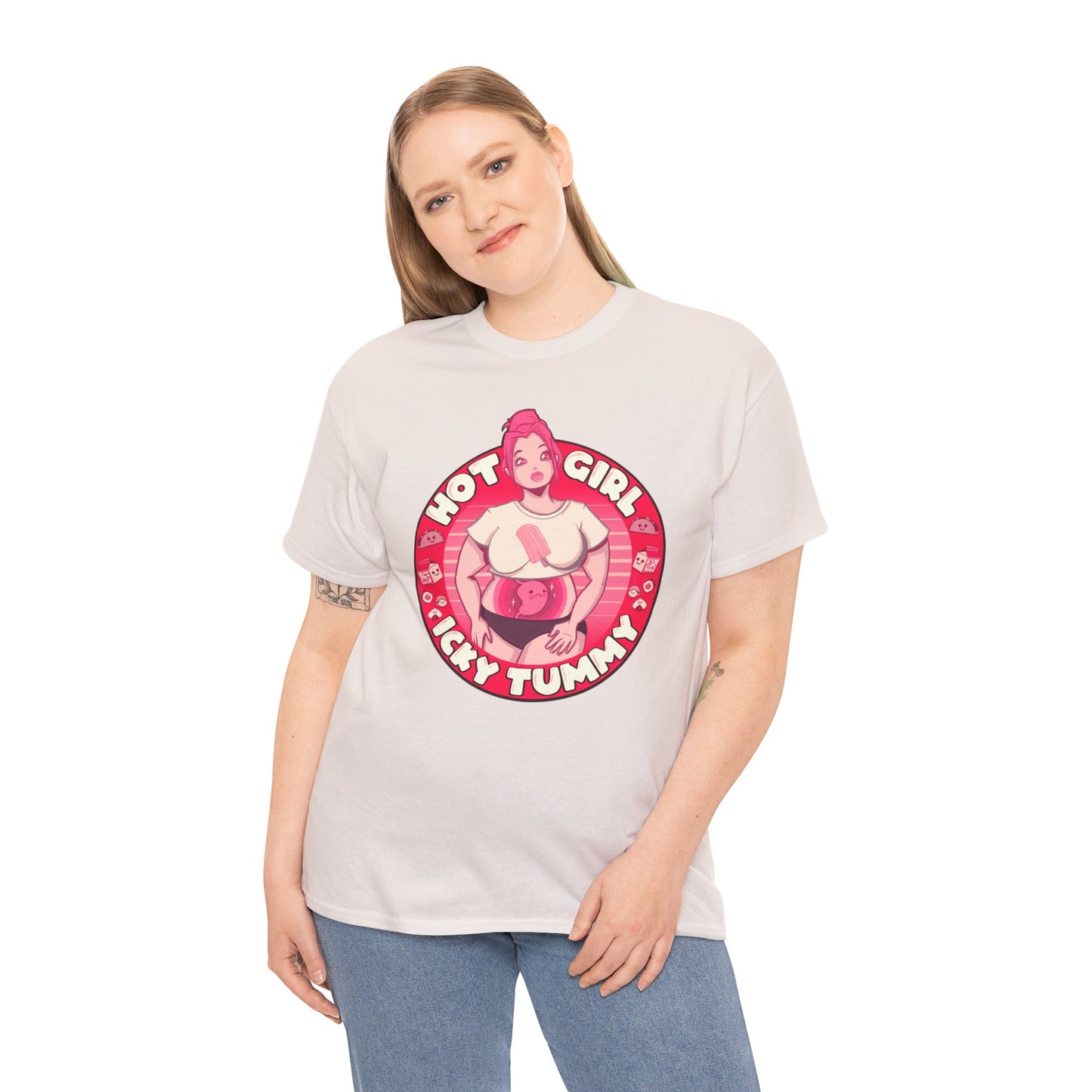 Hot Girl Icky Tummy Unisex Heavy Cotton Tee