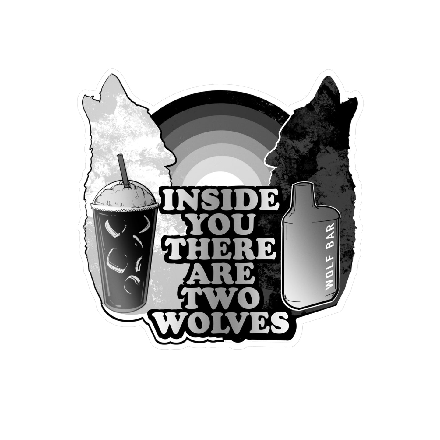 Two Wolves Kiss-Cut Vinyl Decal