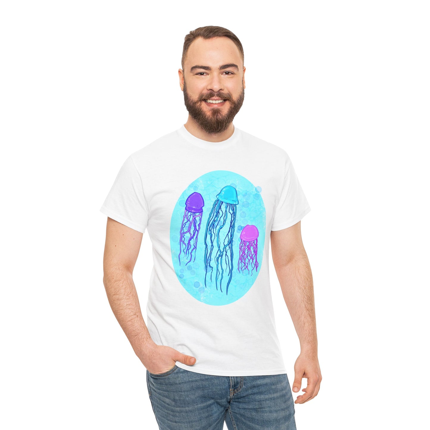 Jellyfish Varieties Unisex Heavy Cotton Tee