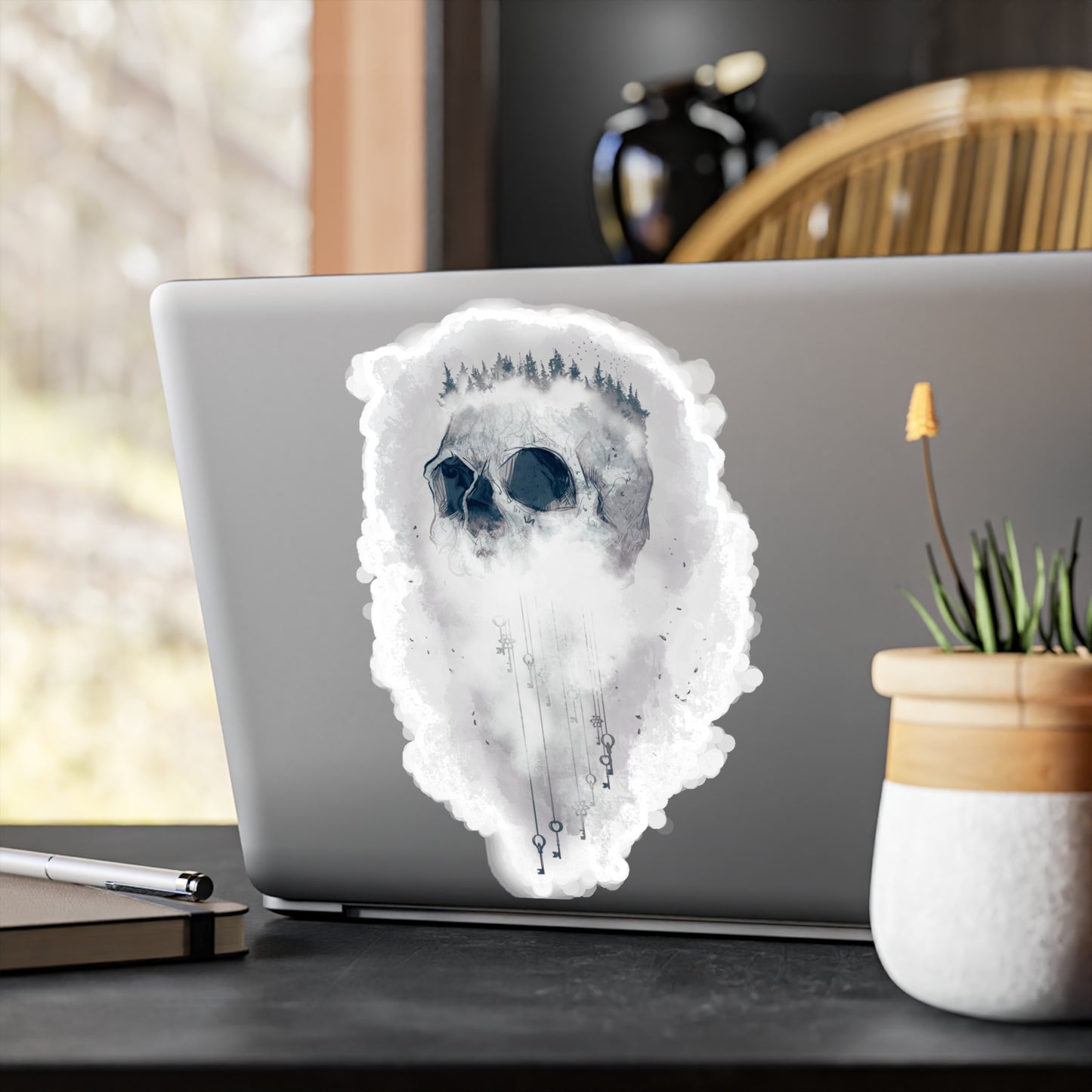 Elemental Skull Air Kiss-Cut Vinyl Decal