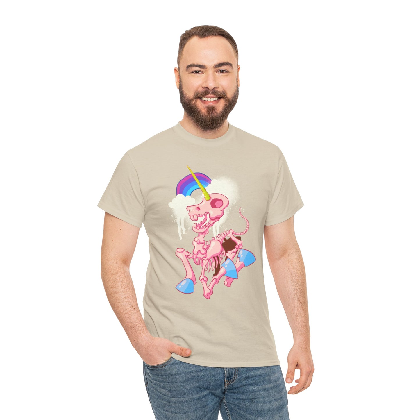 Unicorn Skeleton 2 Unisex Heavy Cotton Tee