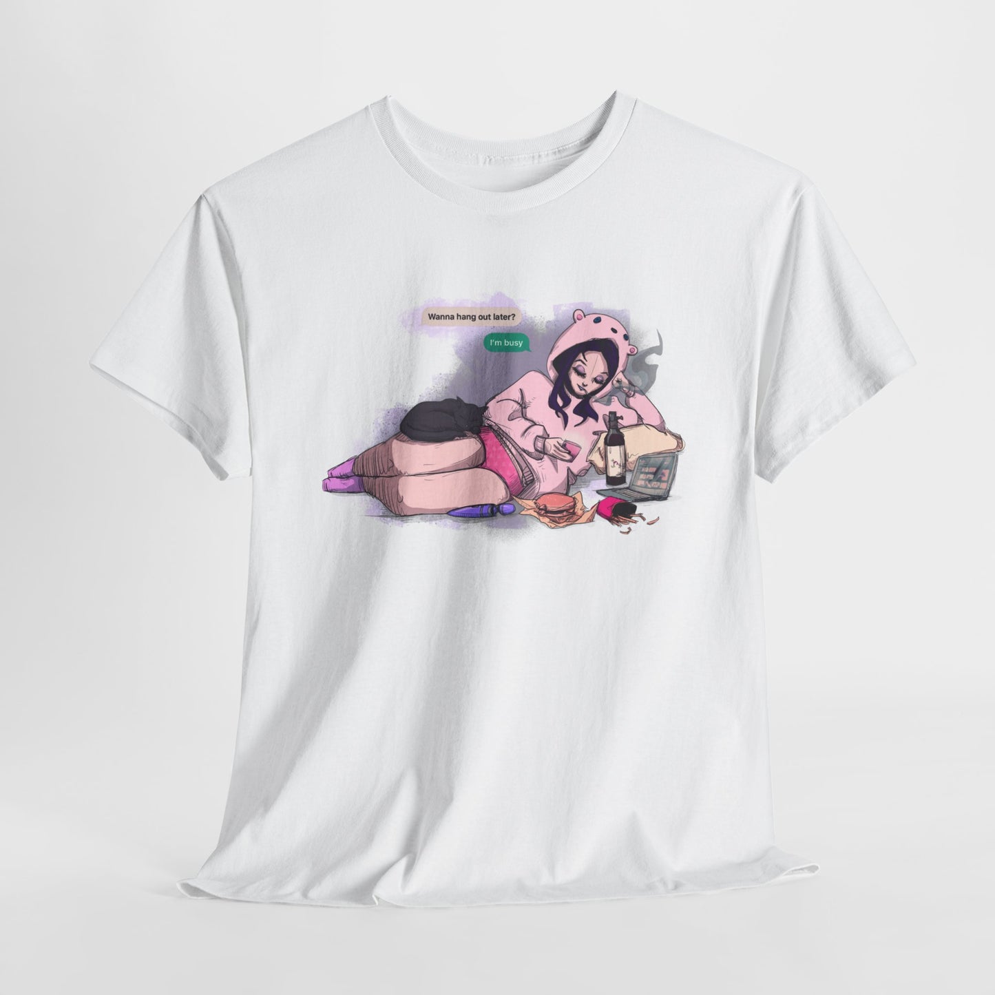 I'm Busy Unisex Heavy Cotton Tee