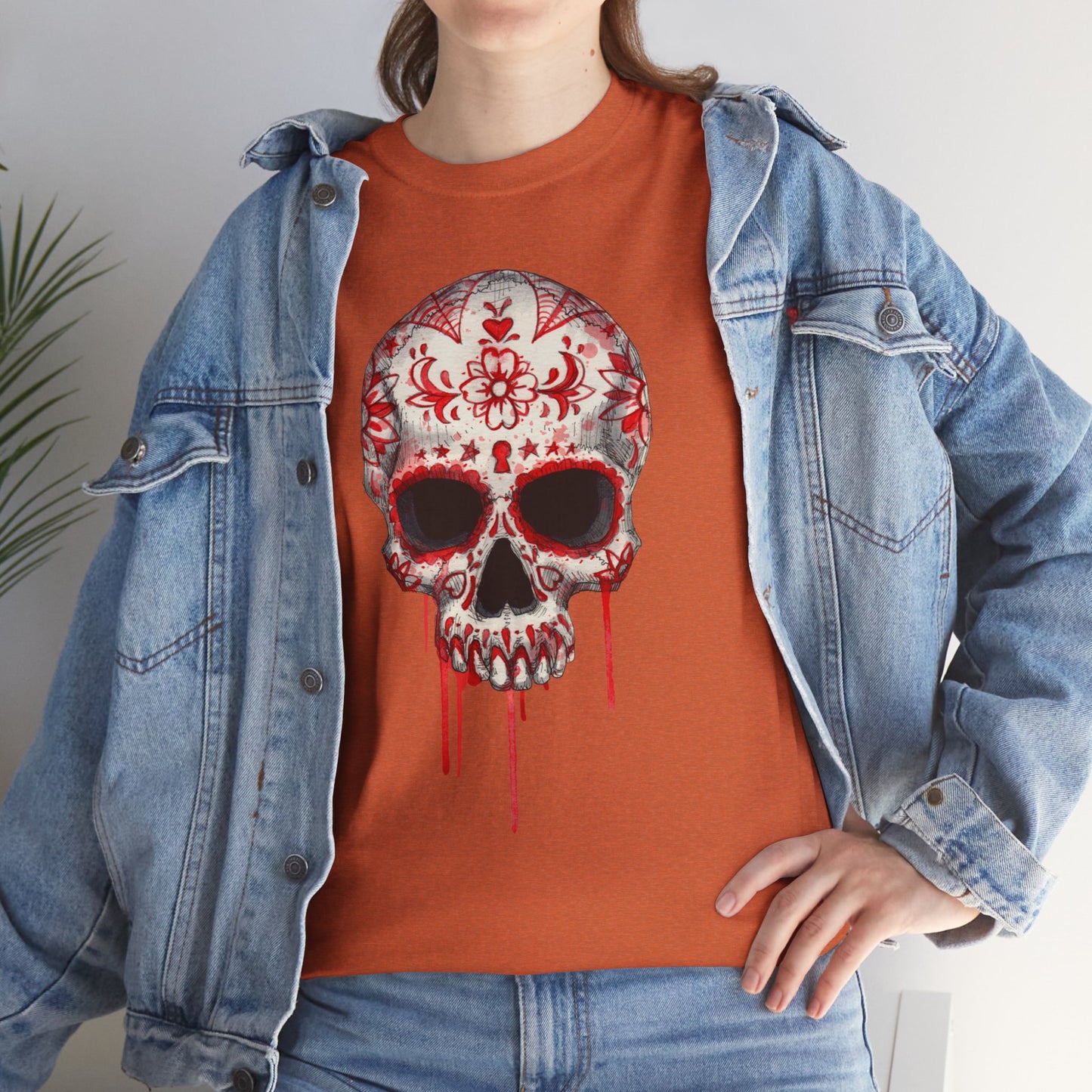Blood Skull Unisex Heavy Cotton Tee