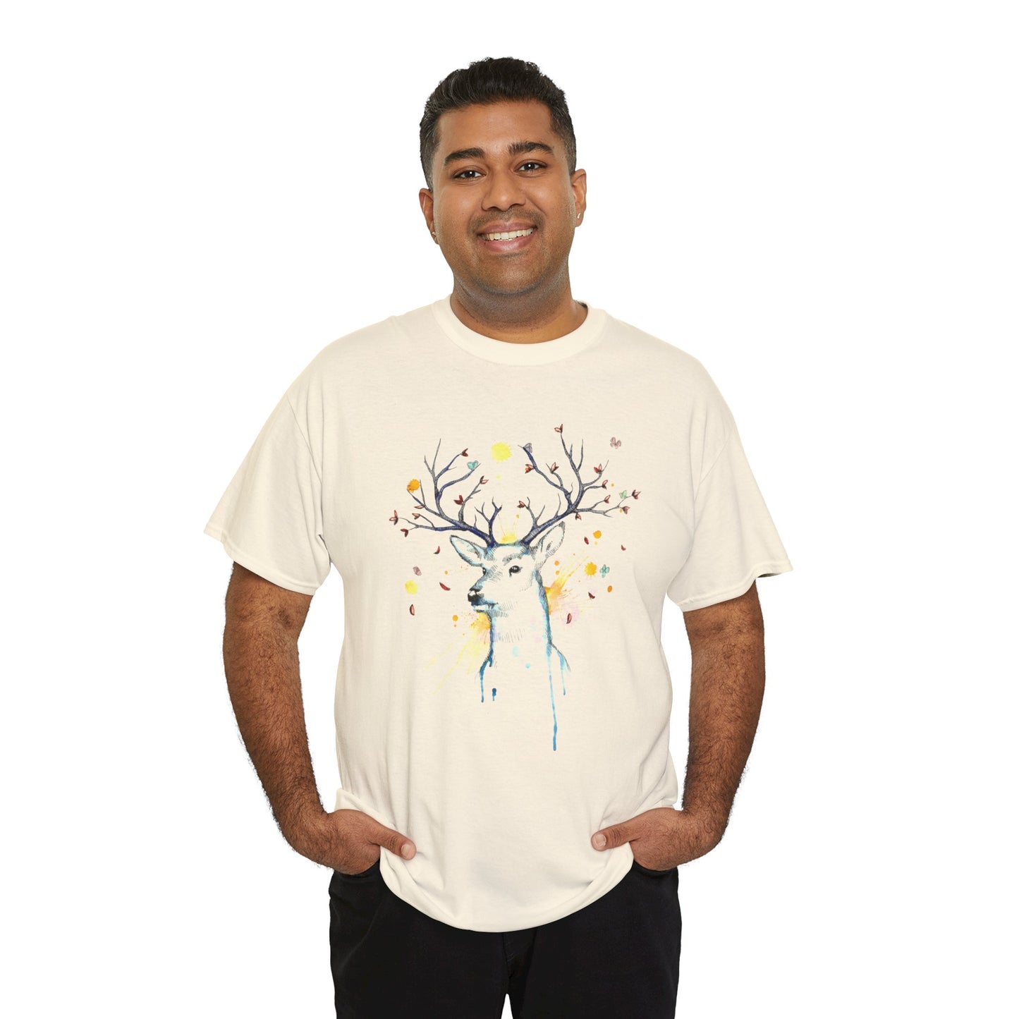 Tree Deer Unisex Heavy Cotton Tee