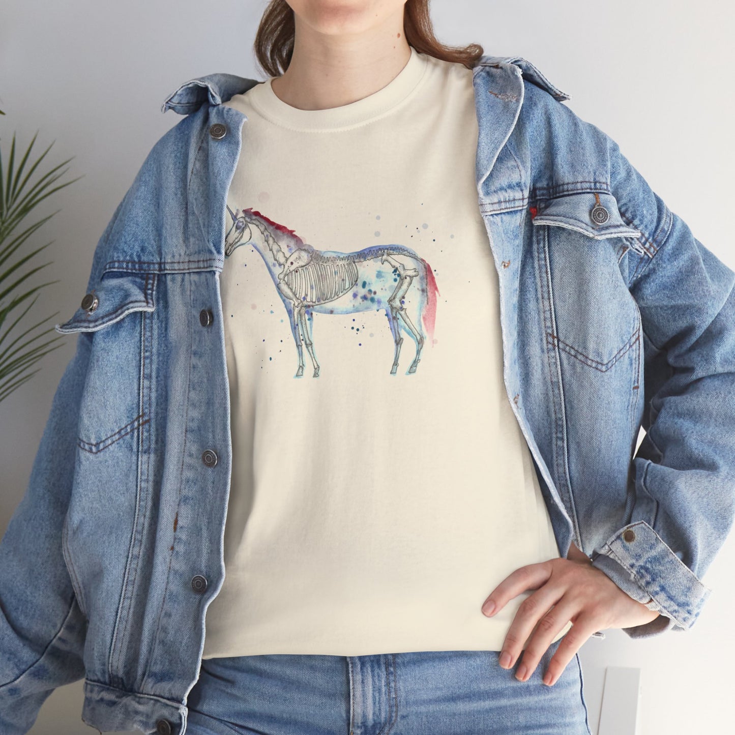 Unicorn Skeleton Unisex Heavy Cotton Tee