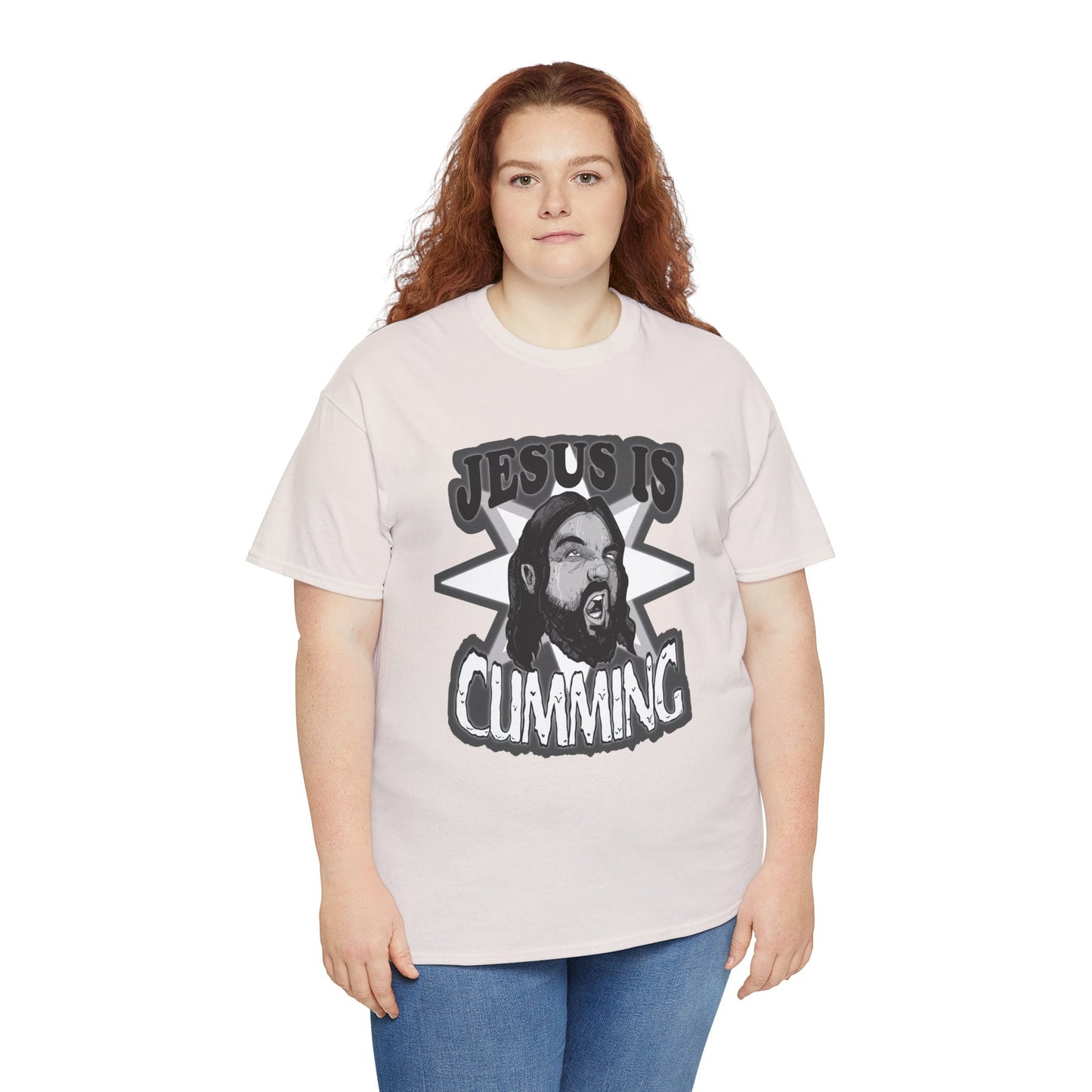 Jesus Is Cumming Unisex Heavy Cotton Tee