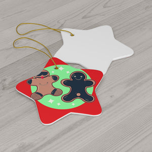 Merry Maso-Christmas Ceramic Ornament