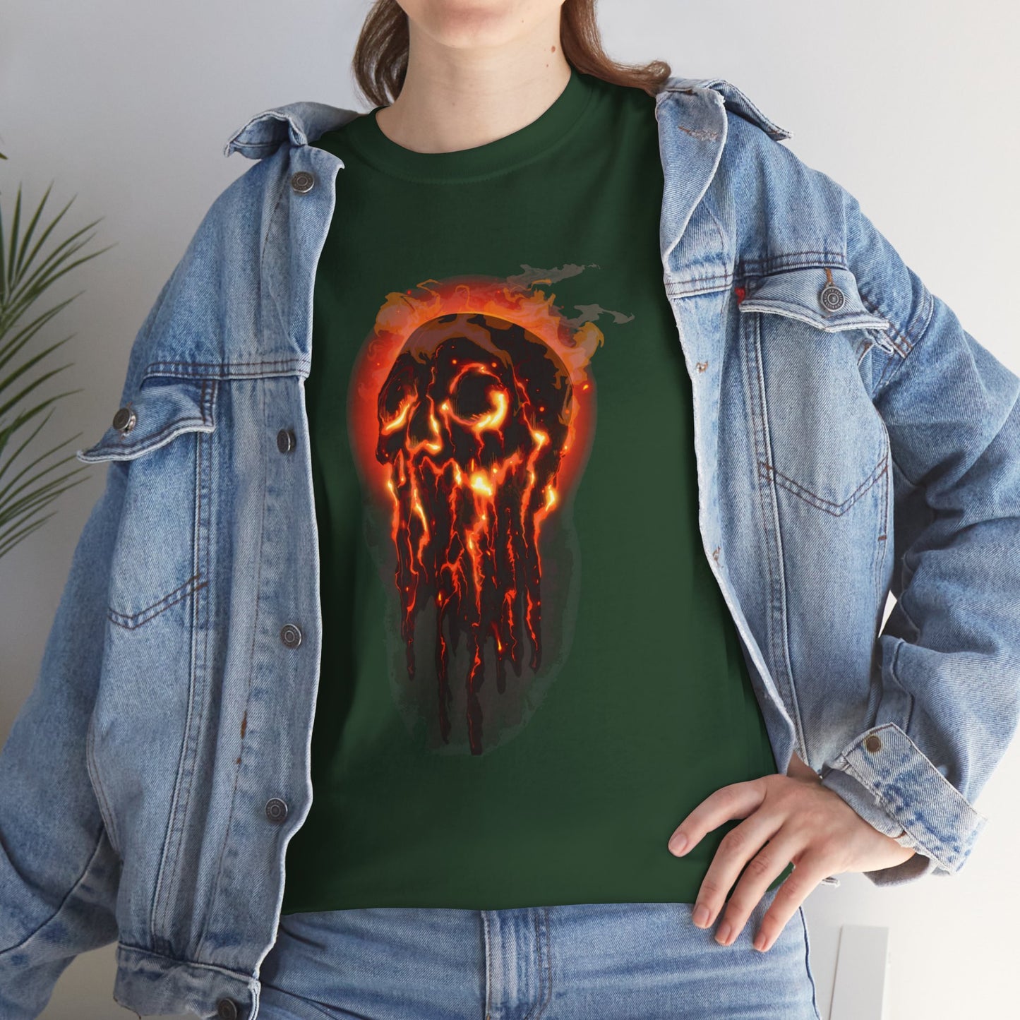 Elemental Skull Fire Unisex Heavy Cotton Tee