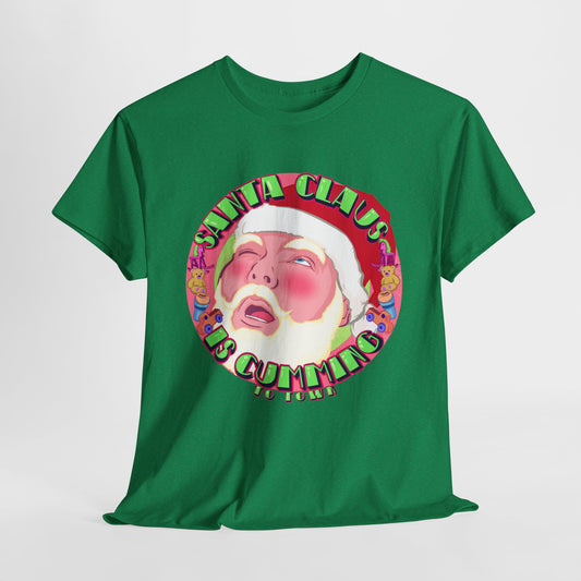 Santa Is Cumming Unisex Heavy Cotton Tee