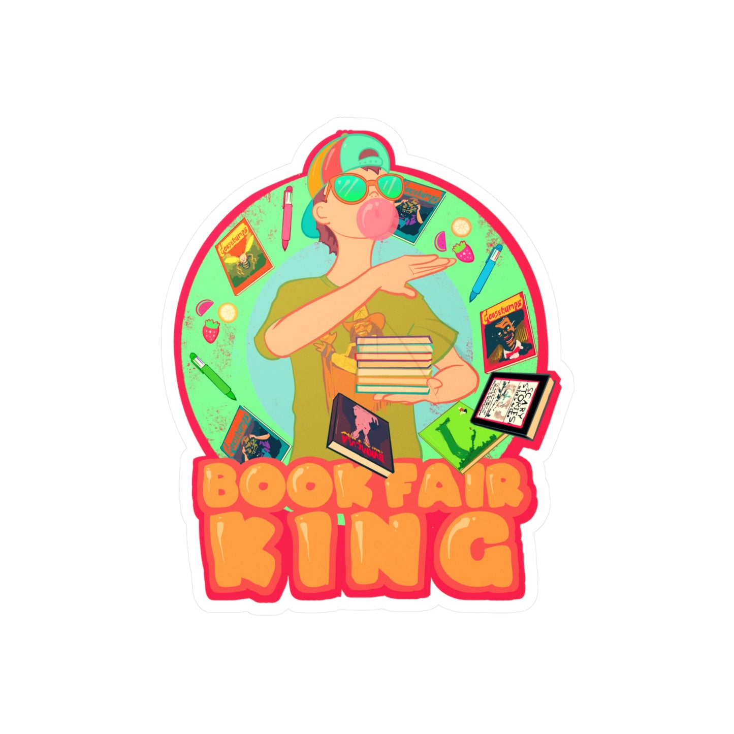 Book Fair King Kiss-Cut Vinyl Decal